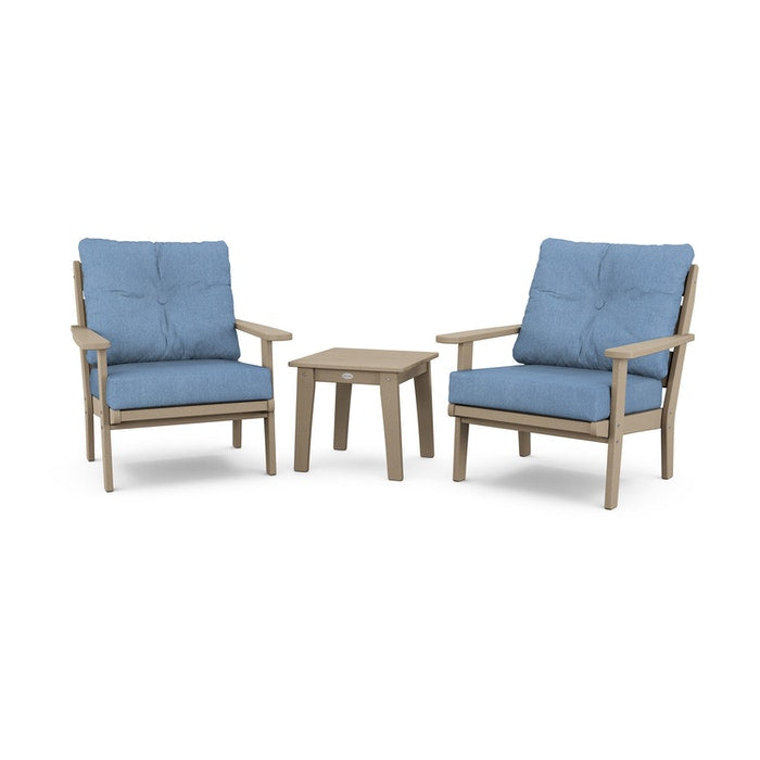 Lakeside 3-Piece Deep Seating Chair Set in Vintage Finish