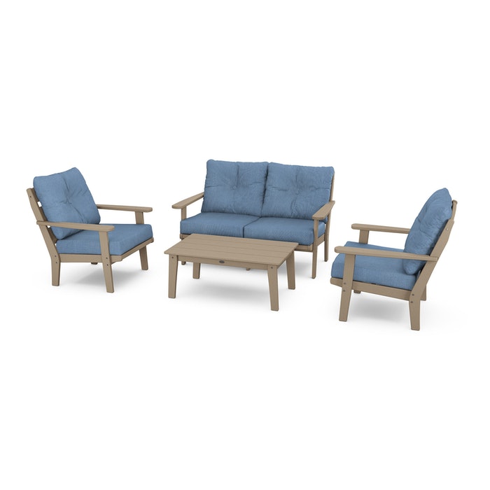 Lakeside 4-Piece Deep Seating Set in Vintage Finish
