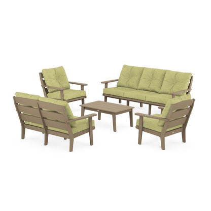 Lakeside 5-Piece Lounge Sofa Set in Vintage Finish
