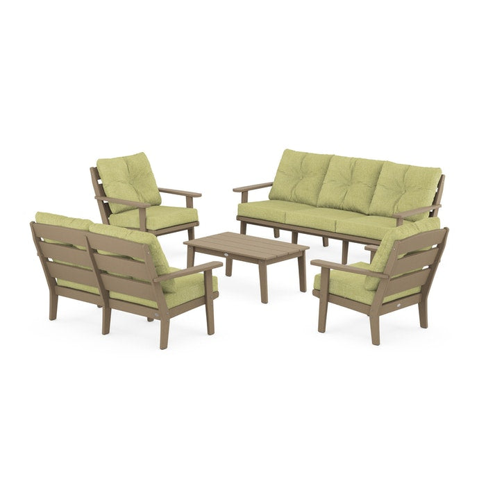 Lakeside 5-Piece Lounge Sofa Set in Vintage Finish