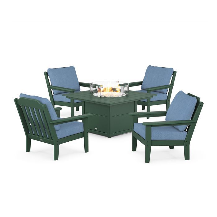 Country Living 5-Piece Deep Seating Set with Fire Pit Table