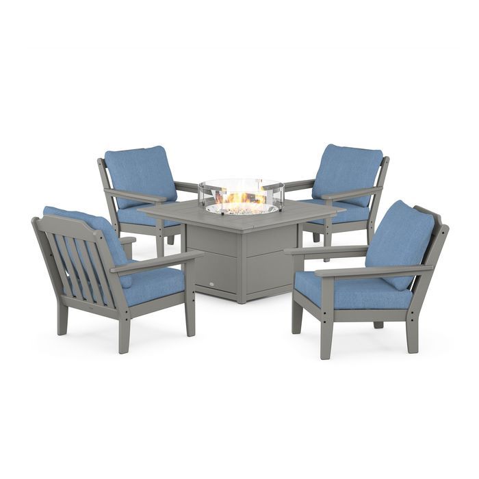 Country Living 5-Piece Deep Seating Set with Fire Pit Table