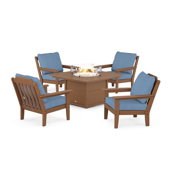 Country Living 5-Piece Deep Seating Set with Fire Pit Table