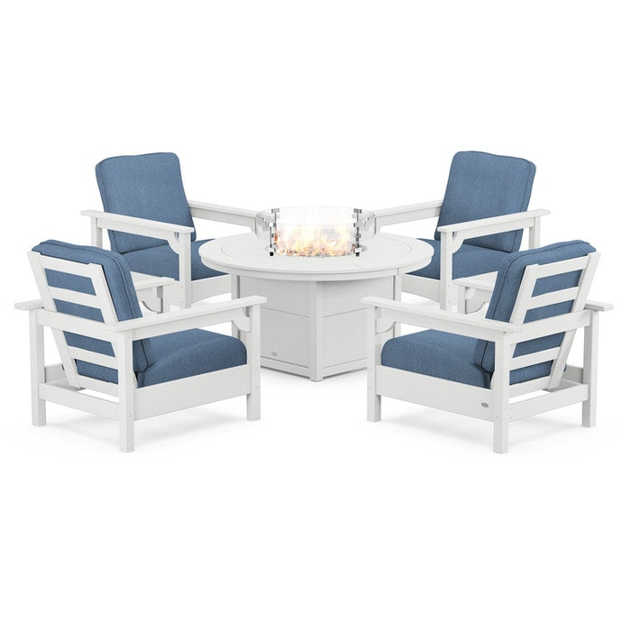 Club 5-Piece Conversation Set with Fire Pit Table