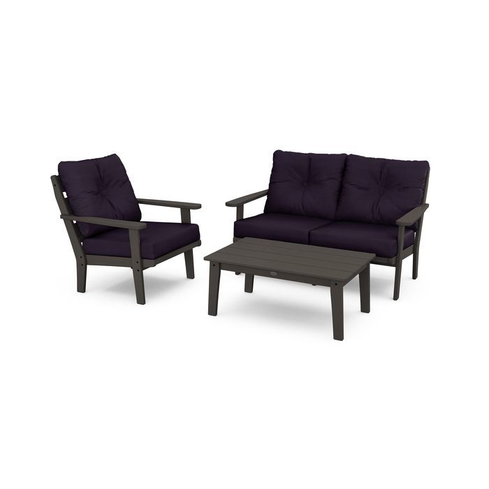 Lakeside 3-Piece Deep Seating Set in Vintage Finish