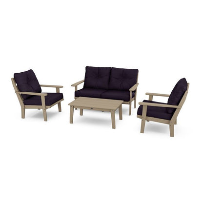 Lakeside 4-Piece Deep Seating Set in Vintage Finish