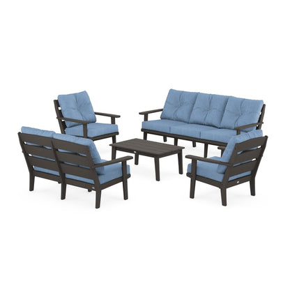 Lakeside 5-Piece Lounge Sofa Set in Vintage Finish