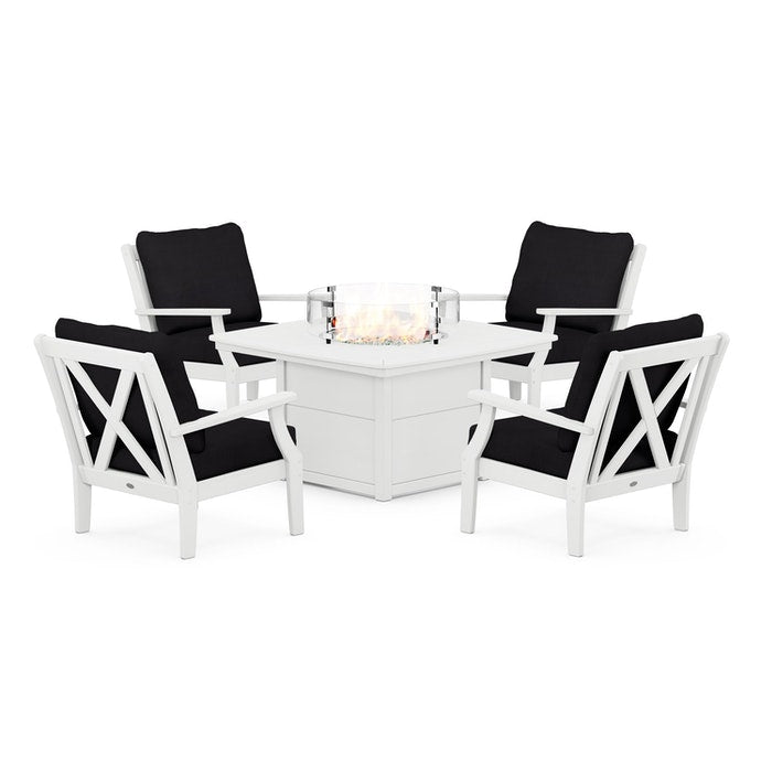 Braxton 5-Piece Deep Seating Conversation Set with Fire Pit Table