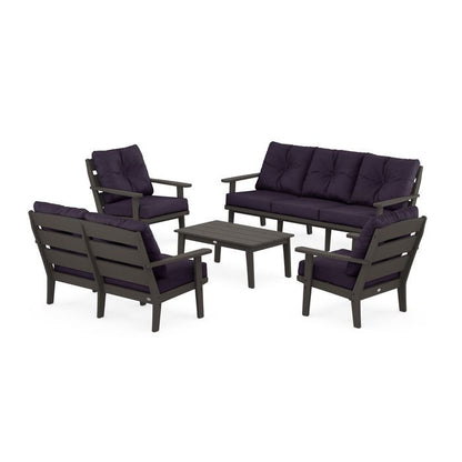 Lakeside 5-Piece Lounge Sofa Set in Vintage Finish