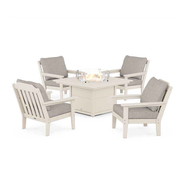 Country Living 5-Piece Deep Seating Set with Fire Pit Table