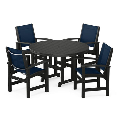 Coastal 5-Piece Round Farmhouse Dining Set