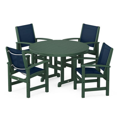 Coastal 5-Piece Round Farmhouse Dining Set