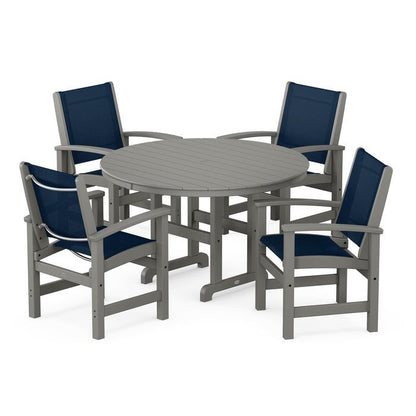 Coastal 5-Piece Round Farmhouse Dining Set