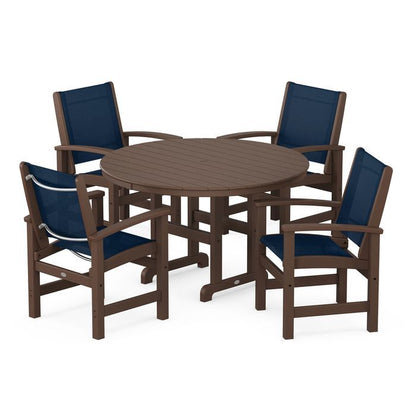 Coastal 5-Piece Round Farmhouse Dining Set