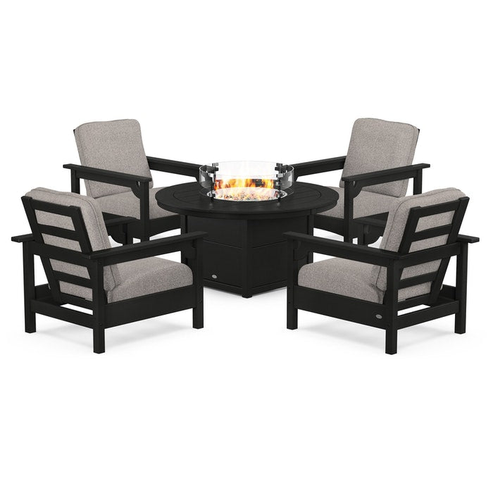 Club 5-Piece Conversation Set with Fire Pit Table