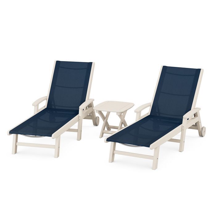 Coastal 3-Piece Wheeled Chaise Set