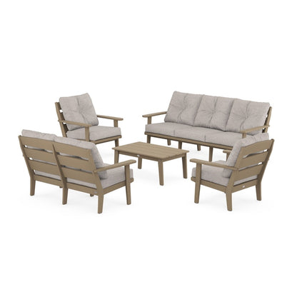 Lakeside 5-Piece Lounge Sofa Set in Vintage Finish
