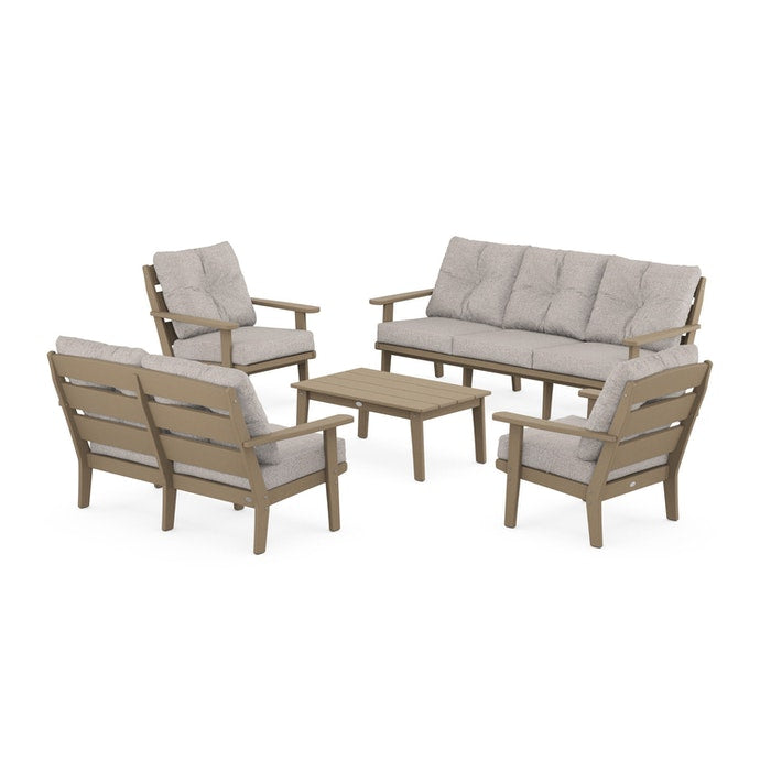 Lakeside 5-Piece Lounge Sofa Set in Vintage Finish