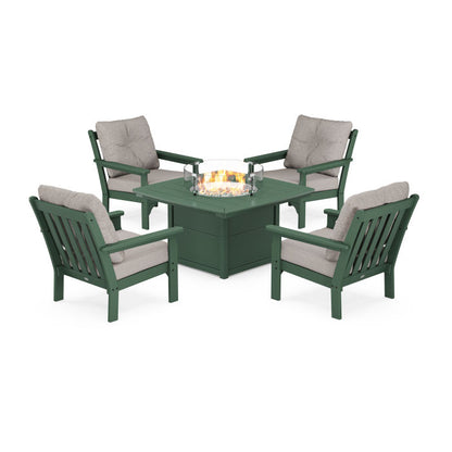Vineyard 5-Piece Conversation Set with Fire Pit Table