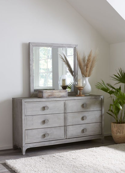 boho small dresser Arched Boho 6-Drawer Dresser | Natural Oak & Walnut Storage Cabinet