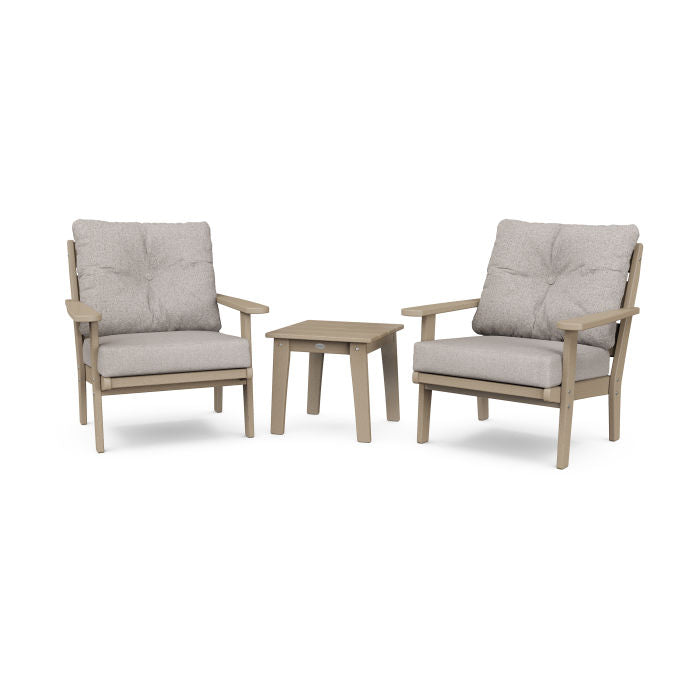 Lakeside 3-Piece Deep Seating Chair Set in Vintage Finish