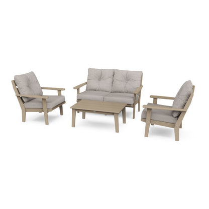 Lakeside 4-Piece Deep Seating Set in Vintage Finish