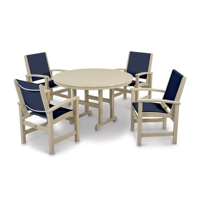 Coastal 5-Piece Round Farmhouse Dining Set