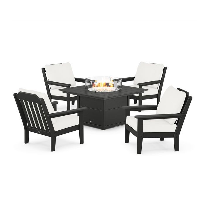 Country Living 5-Piece Deep Seating Set with Fire Pit Table