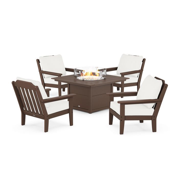 Country Living 5-Piece Deep Seating Set with Fire Pit Table