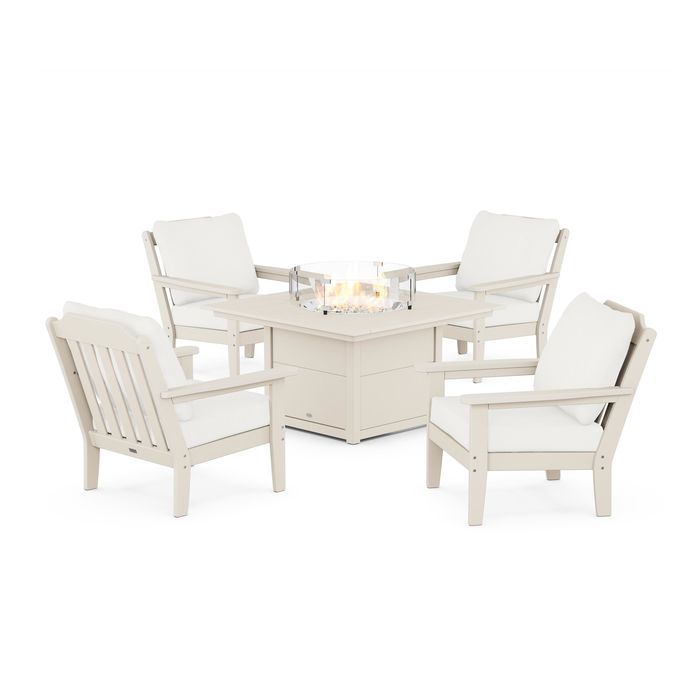 Country Living 5-Piece Deep Seating Set with Fire Pit Table