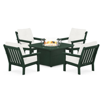 Vineyard 5-Piece Conversation Set with Fire Pit Table