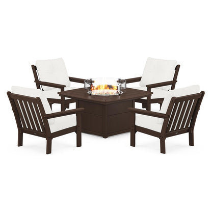 Vineyard 5-Piece Conversation Set with Fire Pit Table