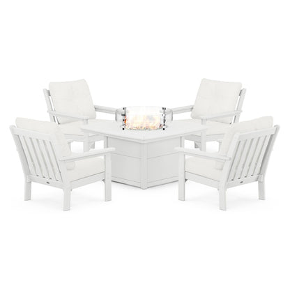 Vineyard 5-Piece Conversation Set with Fire Pit Table