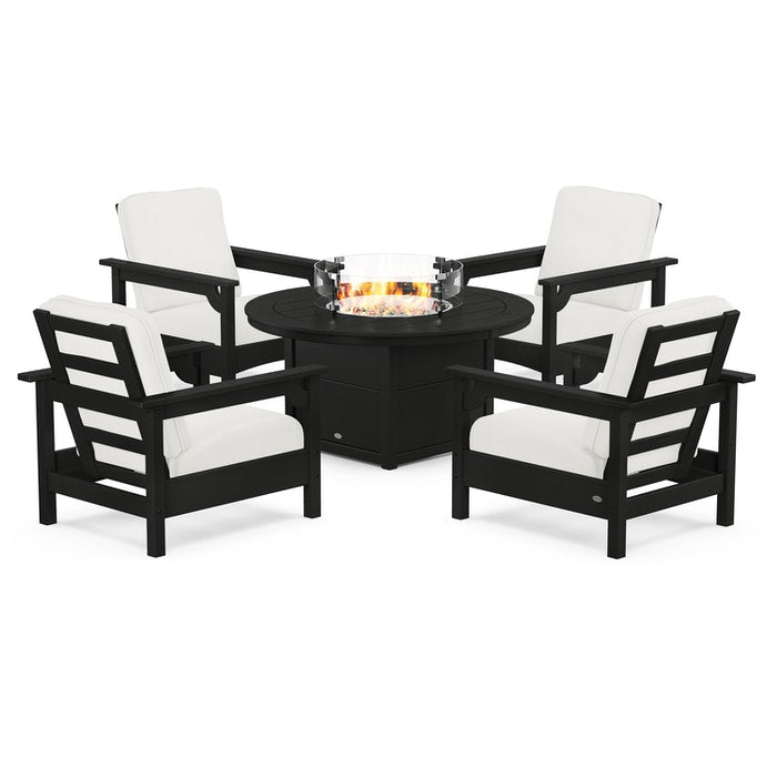 Club 5-Piece Conversation Set with Fire Pit Table