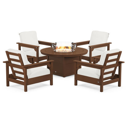 Club 5-Piece Conversation Set with Fire Pit Table