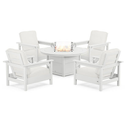 Club 5-Piece Conversation Set with Fire Pit Table