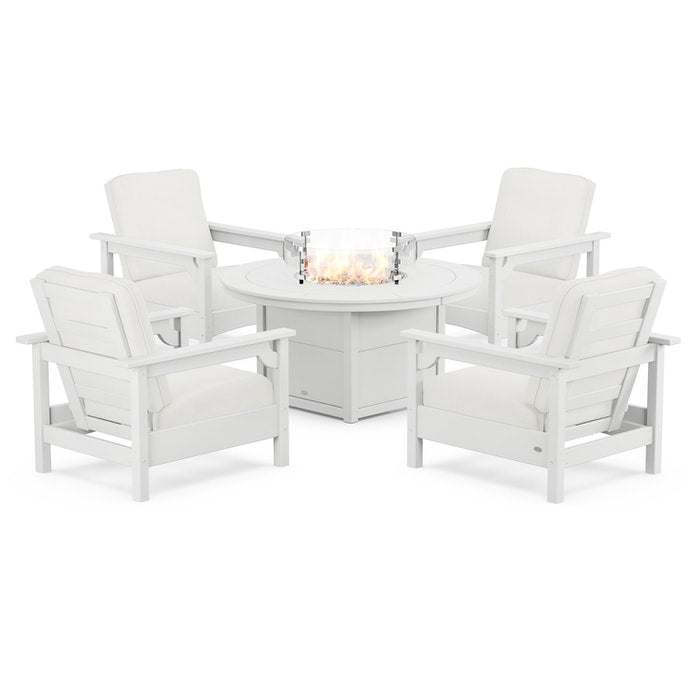 Club 5-Piece Conversation Set with Fire Pit Table