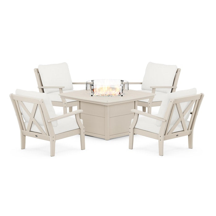 Braxton 5-Piece Deep Seating Conversation Set with Fire Pit Table