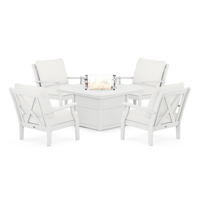 Braxton 5-Piece Deep Seating Conversation Set with Fire Pit Table