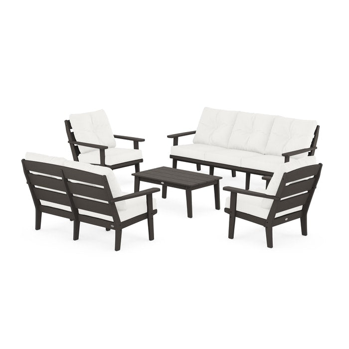 Lakeside 5-Piece Lounge Sofa Set in Vintage Finish