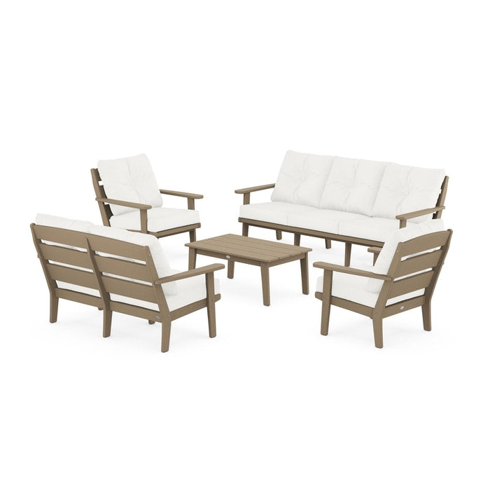 Lakeside 5-Piece Lounge Sofa Set in Vintage Finish