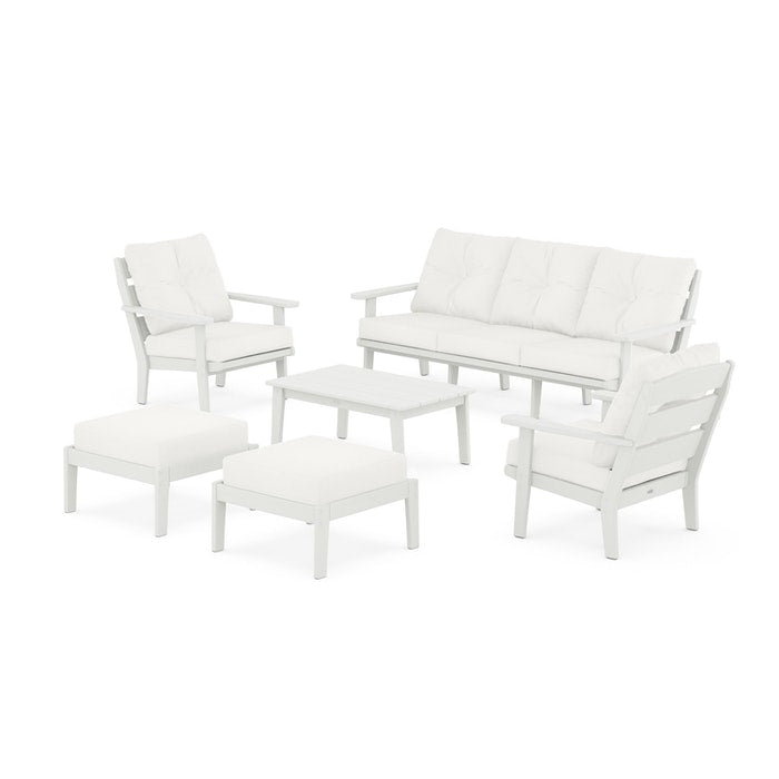 Lakeside 6-Piece Lounge Sofa Set in Vintage Finish