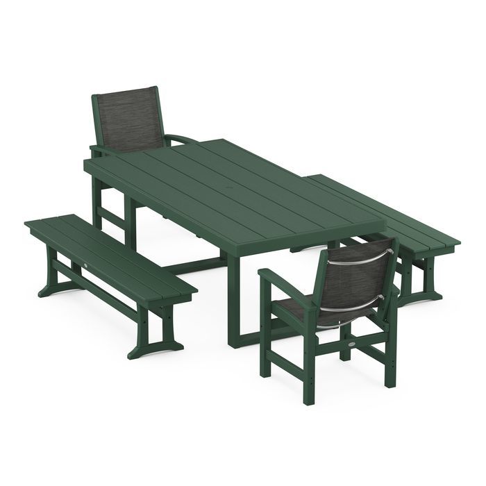 Coastal 5-Piece Dining Set with Trestle Legs