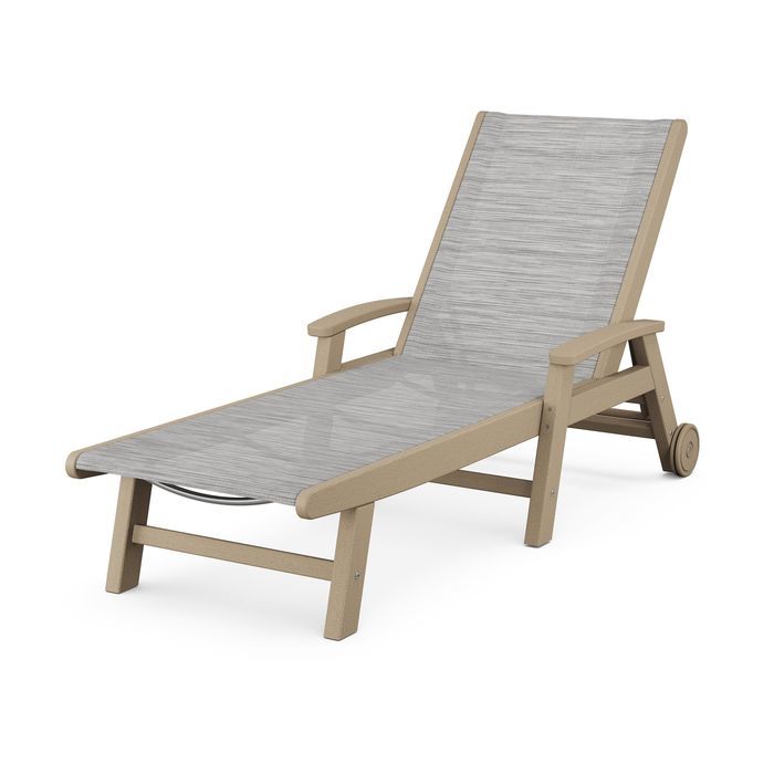 Coastal Chaise with Wheels in Vintage Finish