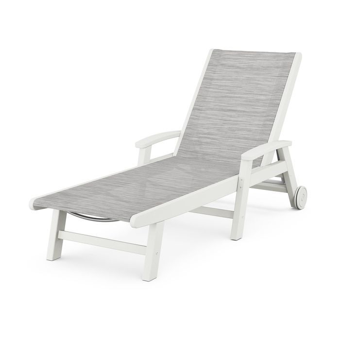 Coastal Chaise with Wheels in Vintage Finish