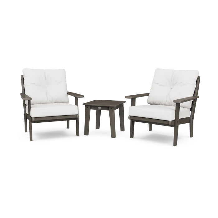 Lakeside 3-Piece Deep Seating Chair Set in Vintage Finish