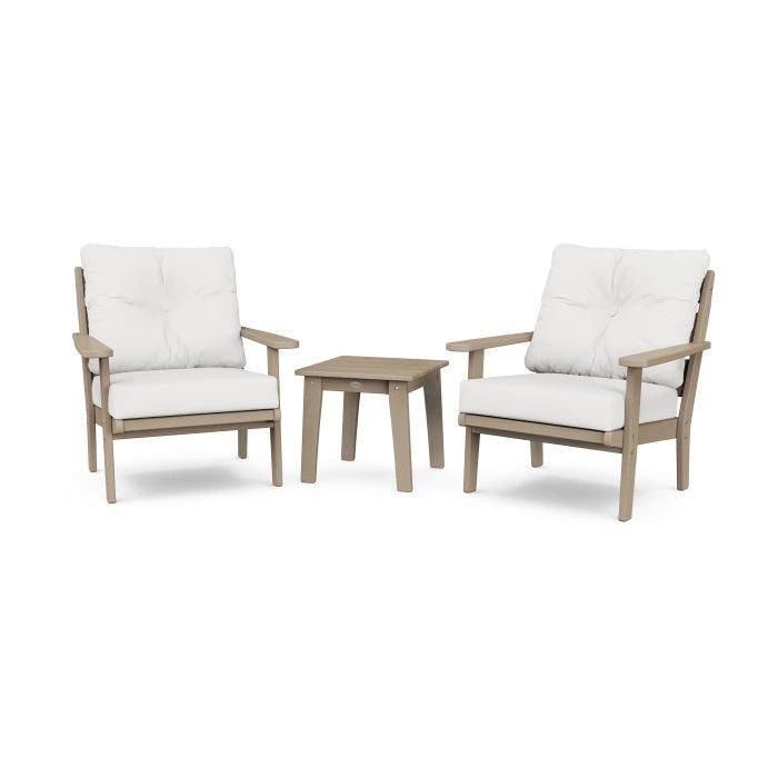 Lakeside 3-Piece Deep Seating Chair Set in Vintage Finish