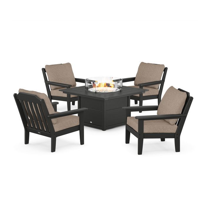 Country Living 5-Piece Deep Seating Set with Fire Pit Table