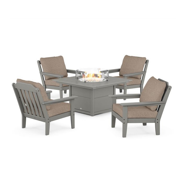 Country Living 5-Piece Deep Seating Set with Fire Pit Table