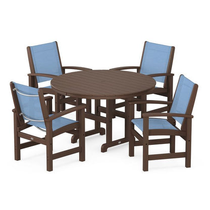 Coastal 5-Piece Round Farmhouse Dining Set